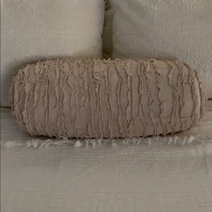 Ruffled light grey pillow